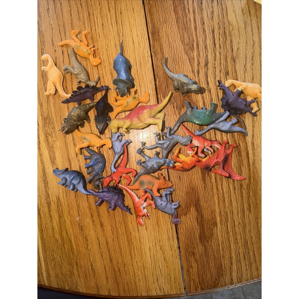 Lot Of Small Plastic Dinosaurs Lot Of 28 All Species And Colors Fun Kids Play